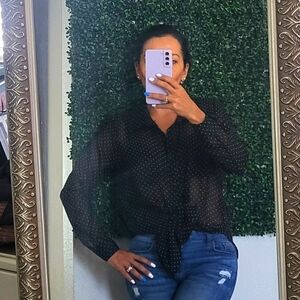 Classic Black and White Button Down Shirt